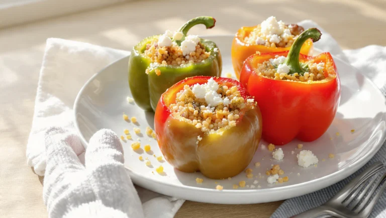Gefüllte Paprika in 25 Minuten: Mit Couscous & Feta