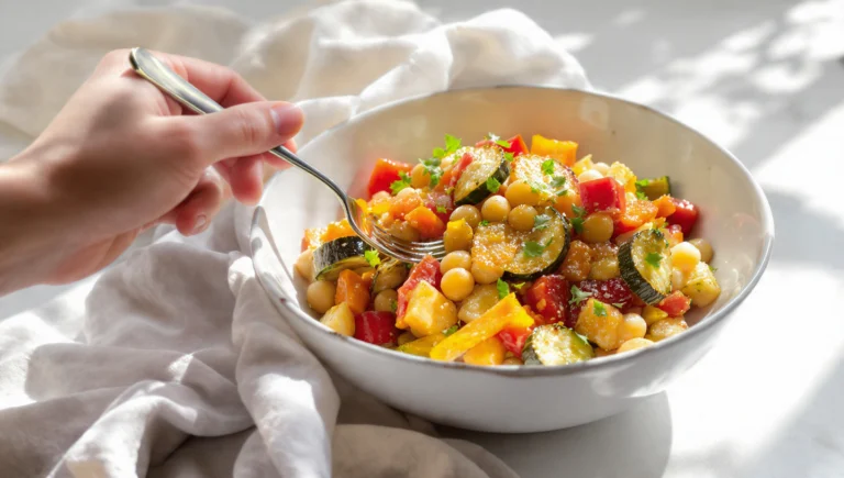 Kichererbsen-Salat mit geröstetem Gemüse (15 Min.)