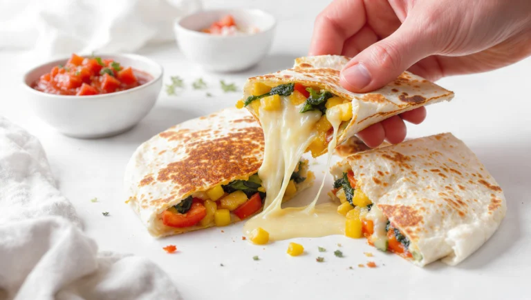 Gemüse-Quesadillas: Schnell, kaesig & in 10 Minuten fertig
